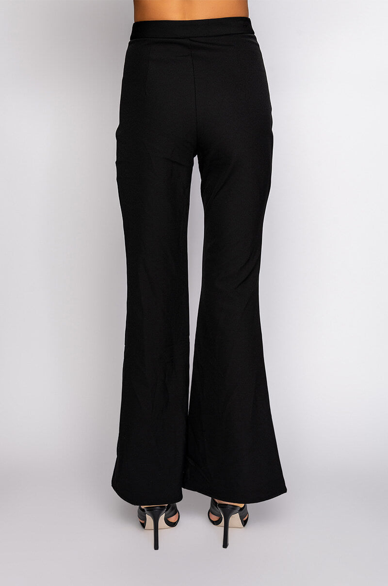 GET YOU GOING HIGH SLIT WIDE LEG TROUSERS
