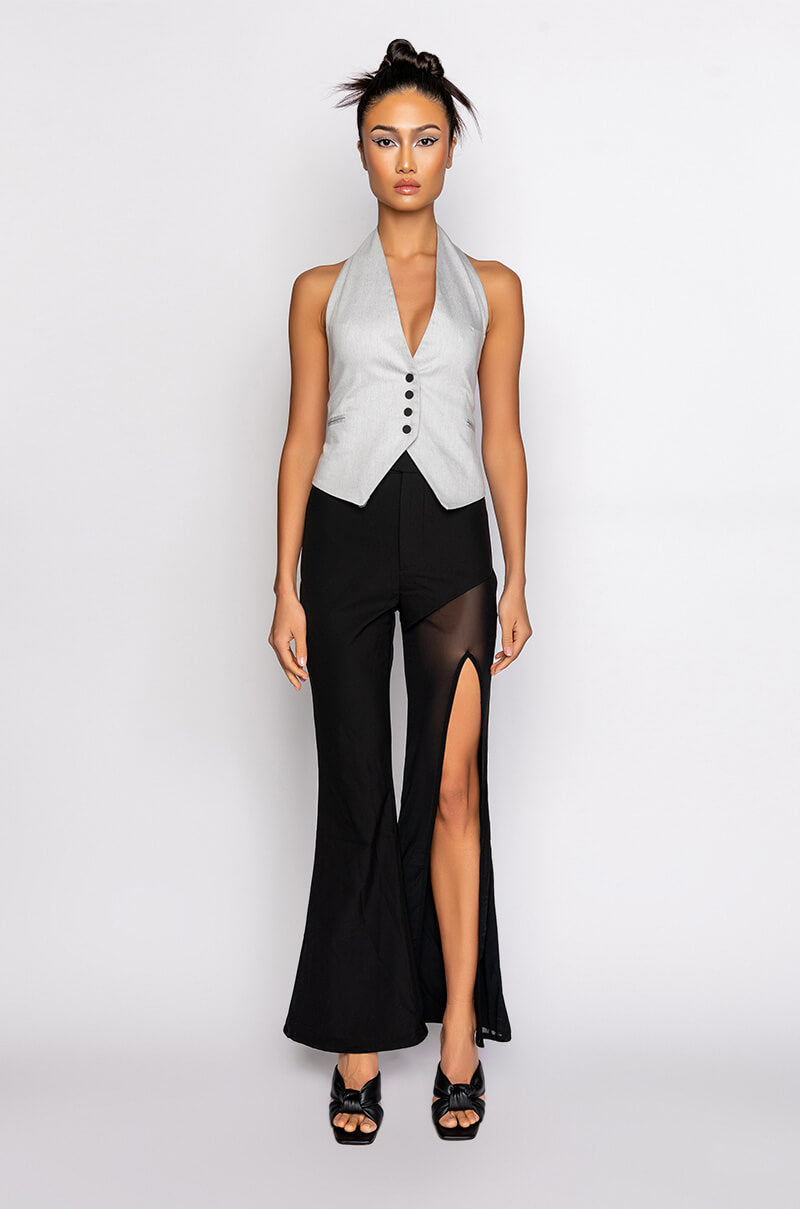 GET YOU GOING HIGH SLIT WIDE LEG TROUSERS