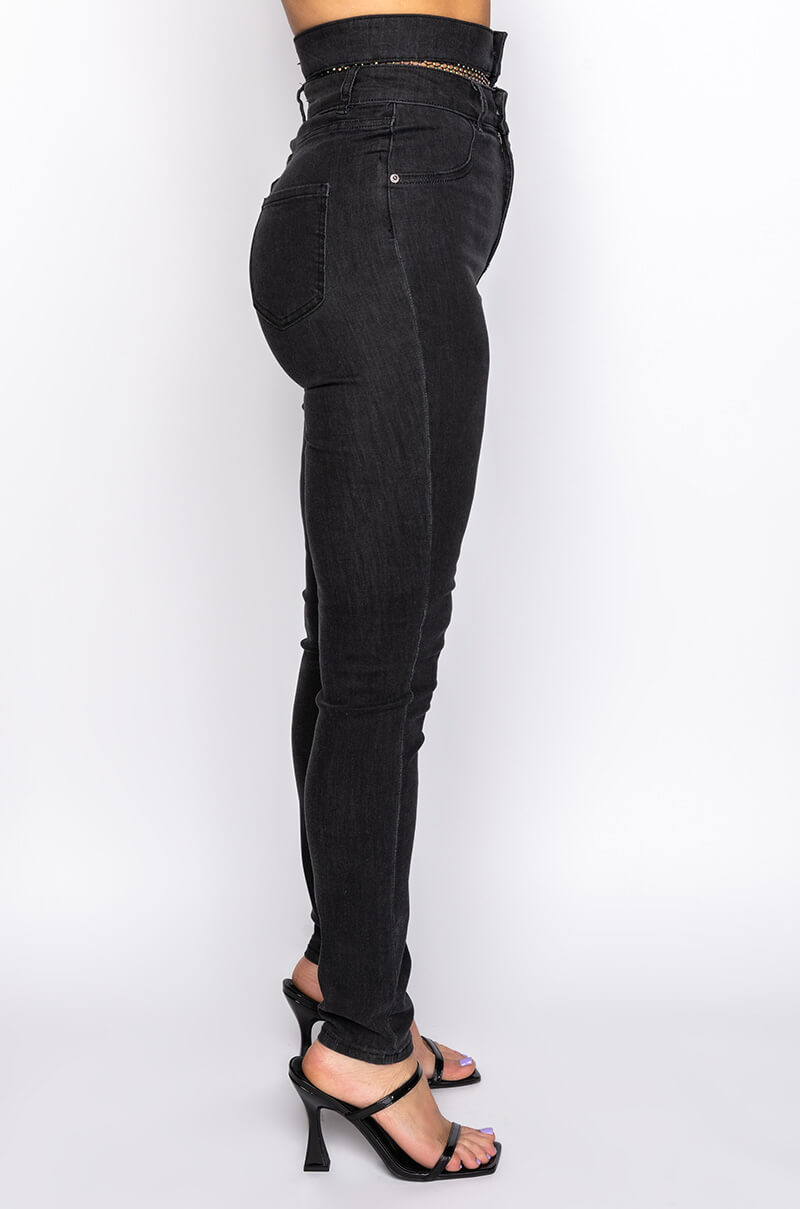 GIMME MORE RHINESTONE SKINNY JEANS