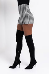 GINGHAM DOUBLE SLIT MINI SKIRT