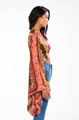 CROPPED SATIN LONG SLEEVE BLOUSES