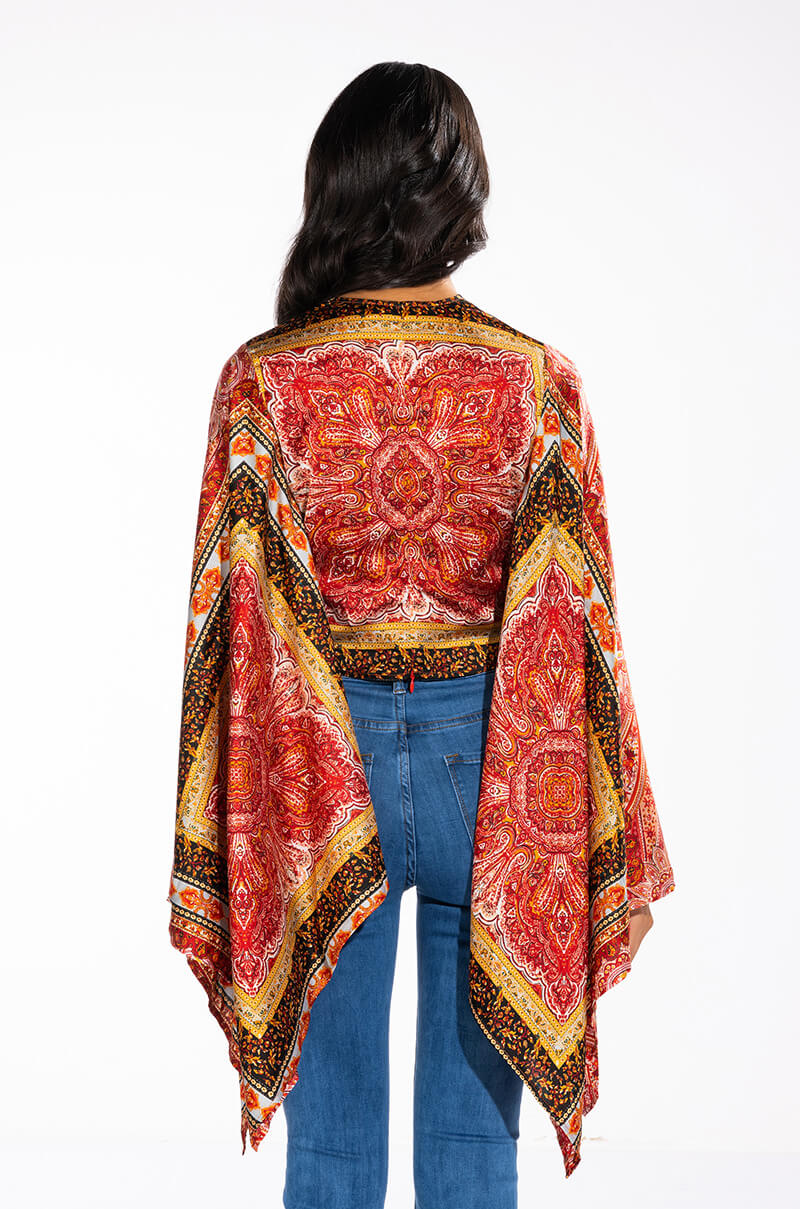 CROPPED SATIN LONG SLEEVE BLOUSES