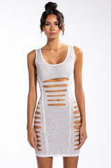 GIRLS JUST WANT TO HAVE FUN MINI RHINESTONE DRESS