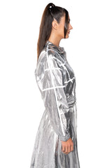 GIVE YOU THE WORLD METALLIC REFLECTIVE BOMBER JACKET