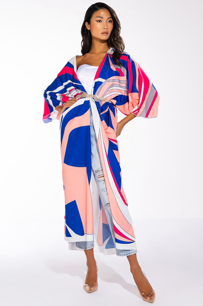 SWIRL PRINT LIGHT WEIGHT DUSTER