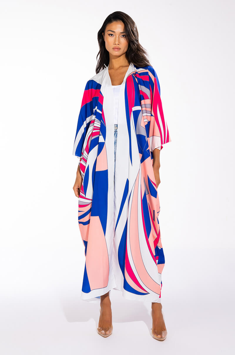 SWIRL PRINT LIGHT WEIGHT DUSTER