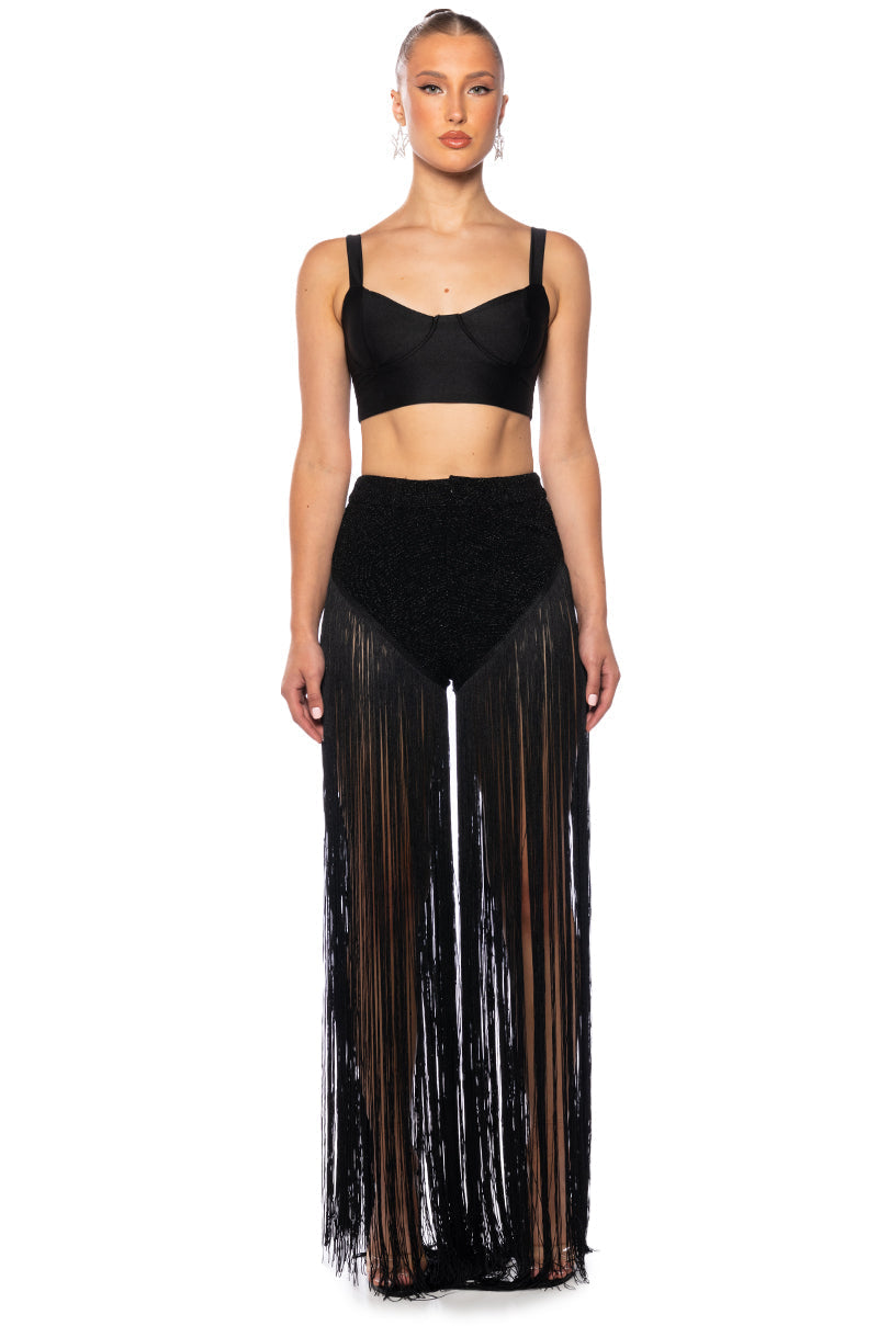 GLIMPSE OF ME FRINGE SHORTS