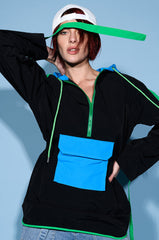RUMER NYON HIGH LOW LONG SLEEVE MINI DRESS