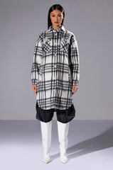 LONG PLAID LINED SHACKET