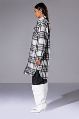 LONG PLAID LINED SHACKET