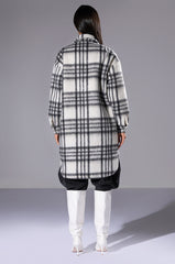 LONG PLAID LINED SHACKET