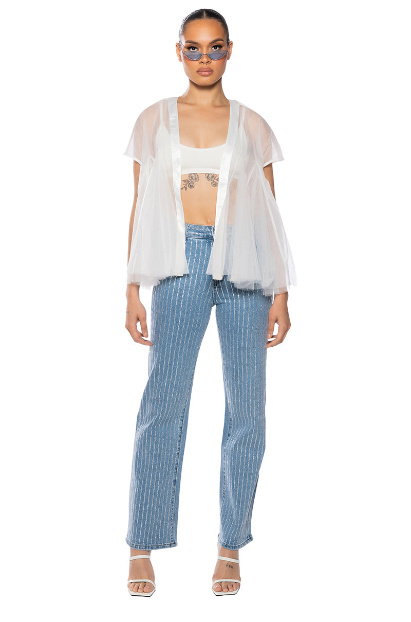GOODY MESH OVERLAY SHORT DUSTER