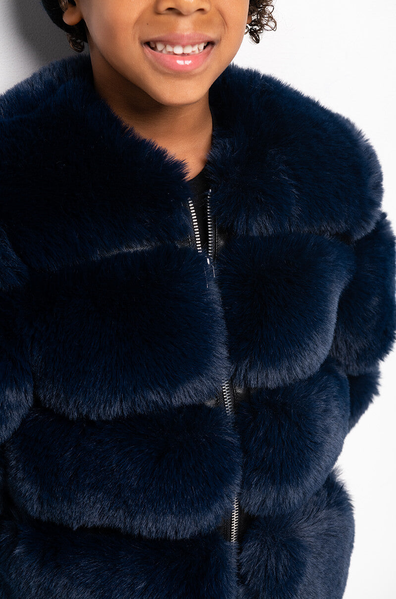 GOT IT FROM MY MAMA FAUX FUR JACKET