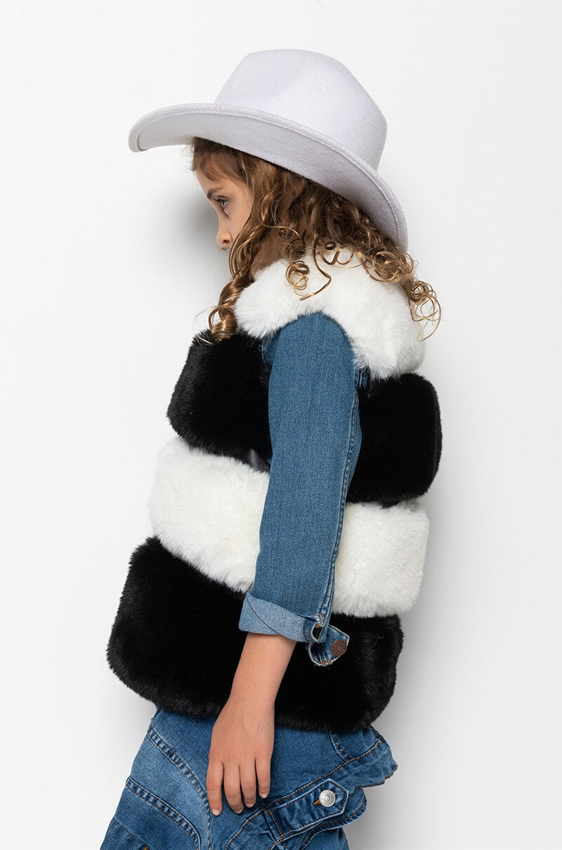 GOT IT FROM MY MAMA FAUX FUR PANEL VEST