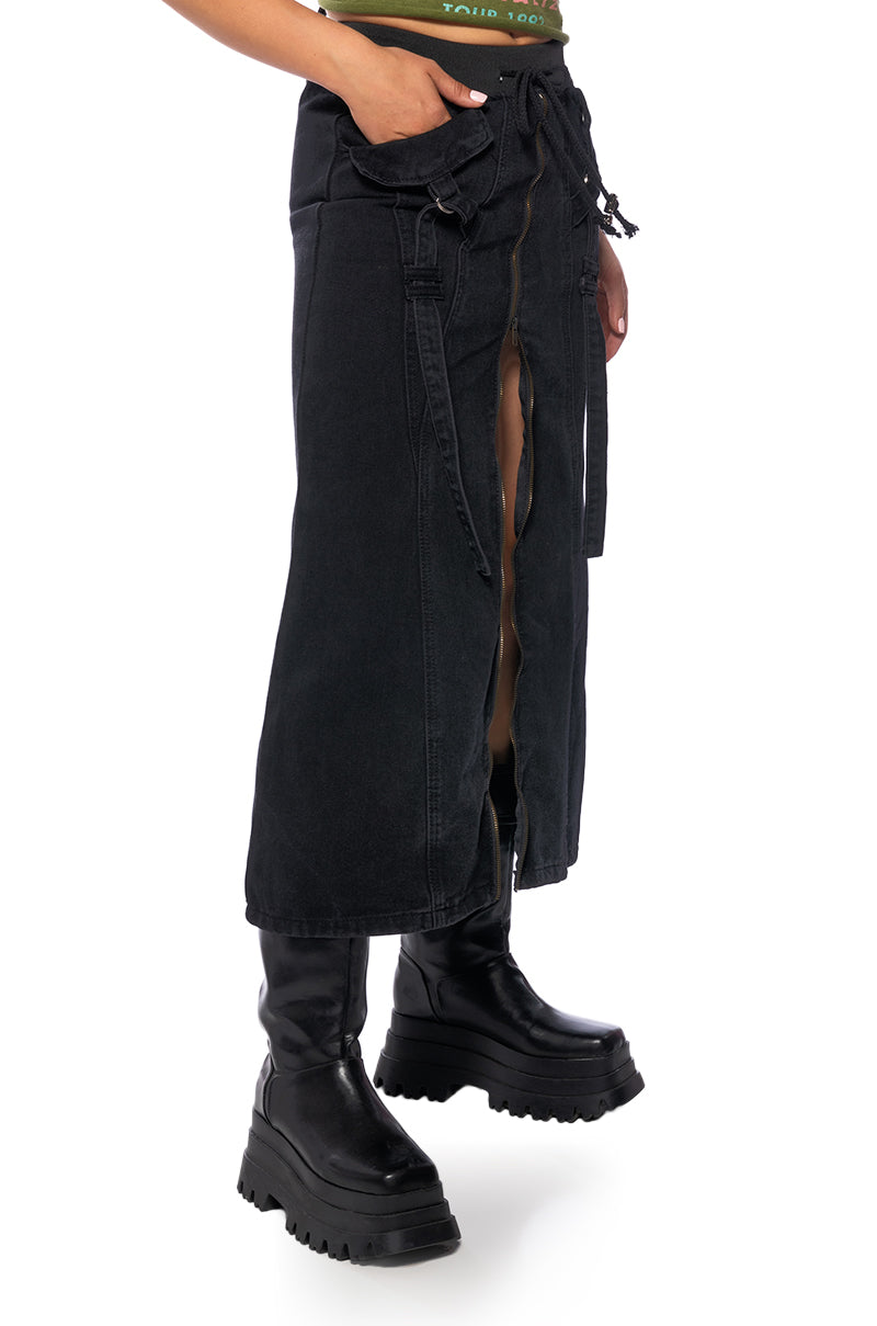GRUNGEY CARGO MIDI SKIRT