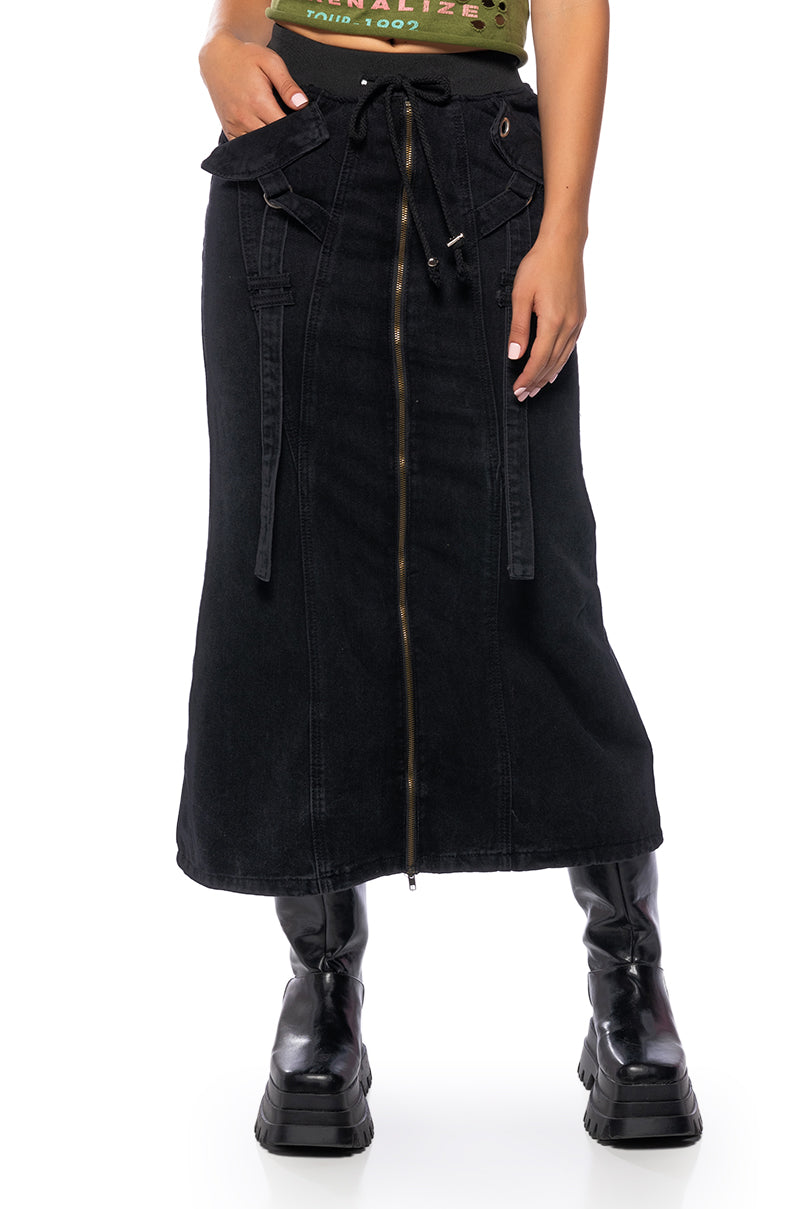 GRUNGEY CARGO MIDI SKIRT