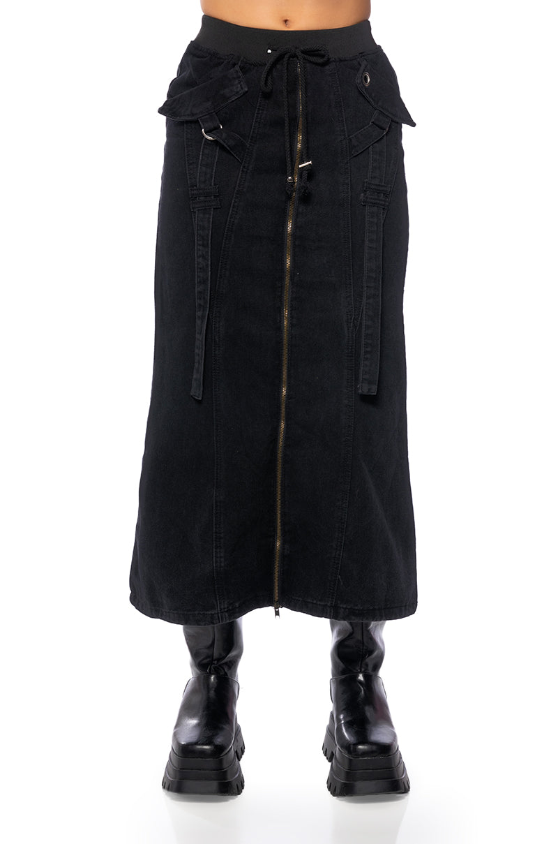 GRUNGEY CARGO MIDI SKIRT