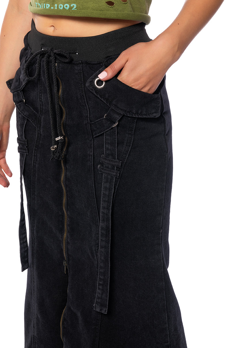 GRUNGEY CARGO MIDI SKIRT