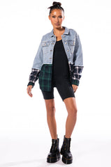 HAILEY DENIM PLAID OVERSIZED JACKET