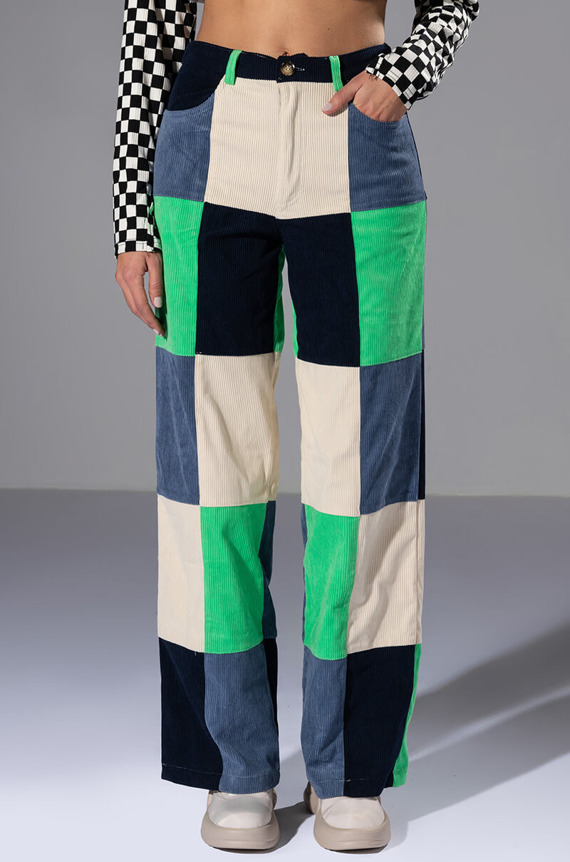 HALLIE COLOR BLOCKED WIDE LEG PANT
