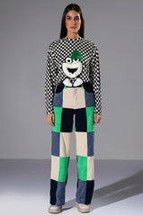 HALLIE COLOR BLOCKED WIDE LEG PANT