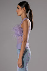 HAPPILY EVER AFTER SLEEVELESS FEATHER TOP
