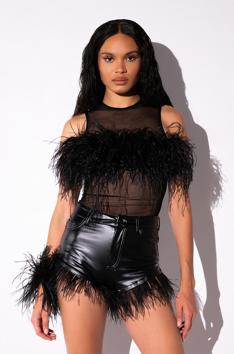 HAPPILY EVER AFTER SLEEVELESS FEATHER TOP
