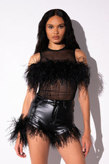 HAPPILY EVER AFTER SLEEVELESS FEATHER TOP