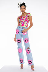HAPPY DAZE CROSS OVER HALTER BODYSUIT