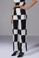HAPPY SOUL WIDE LEG TEXTURED PANT