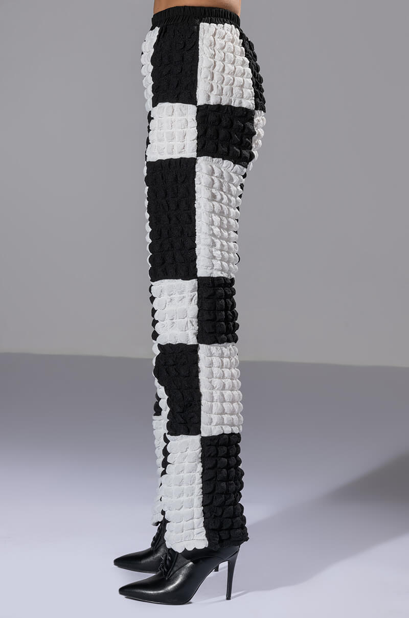 HAPPY SOUL WIDE LEG TEXTURED PANT