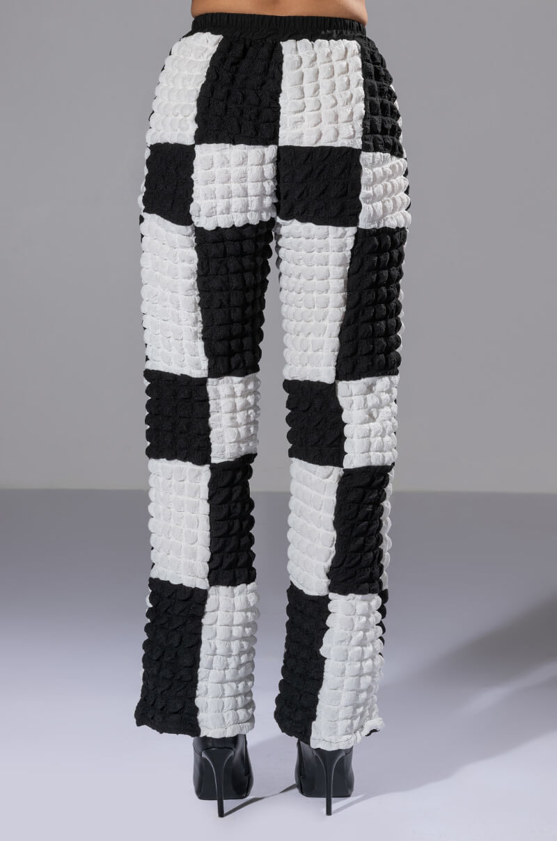 HAPPY SOUL WIDE LEG TEXTURED PANT