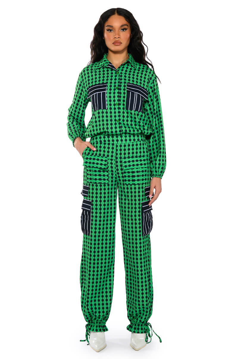 HATTIE CONTRAST PULL ON PANTS