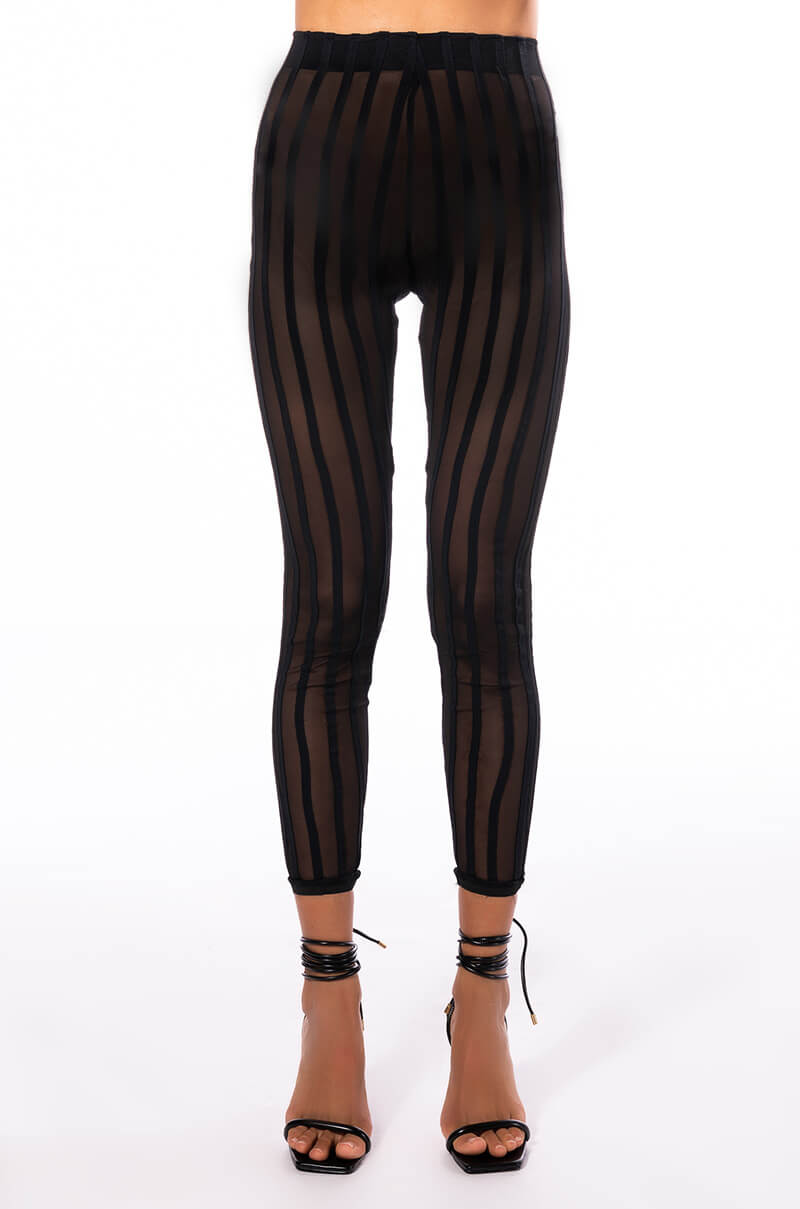 HEAR ME SAY MESH STRIPED LEGGING