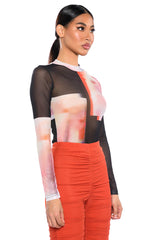HEAT OF THE MOMENT MESH PRINT BODYSUIT