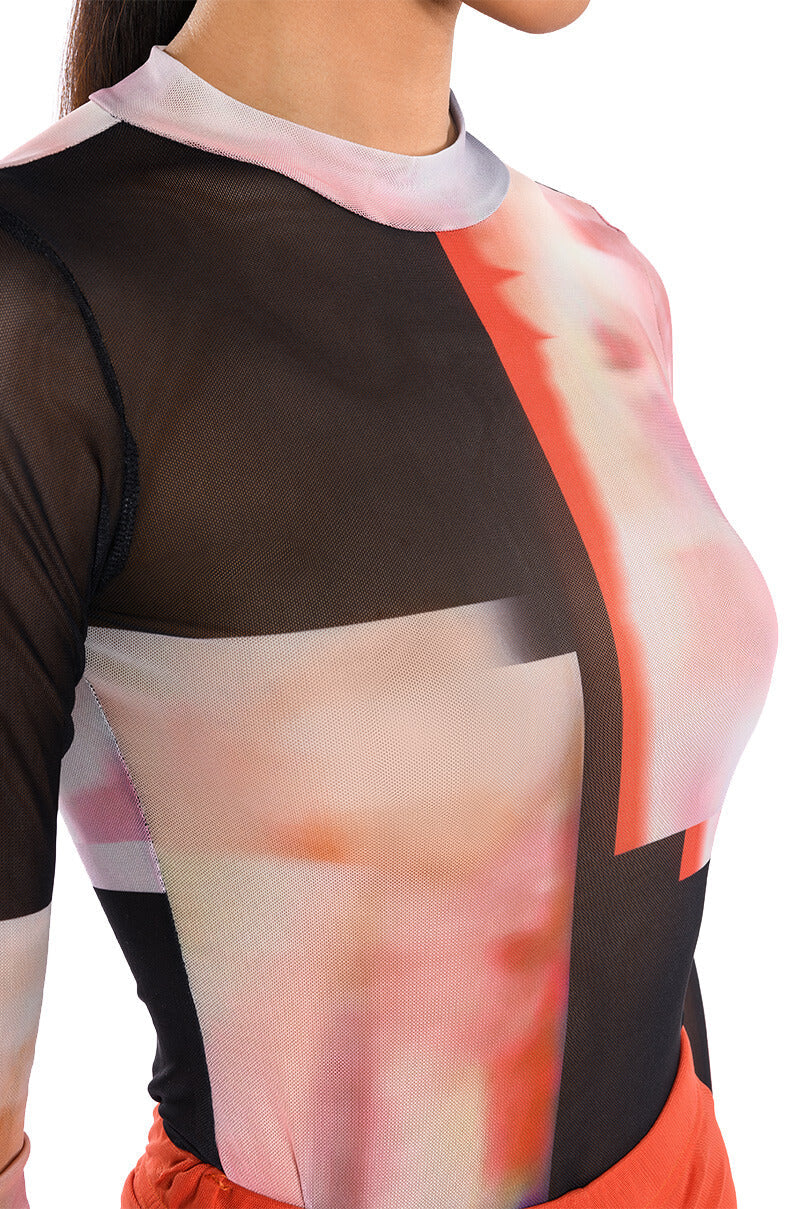 HEAT OF THE MOMENT MESH PRINT BODYSUIT