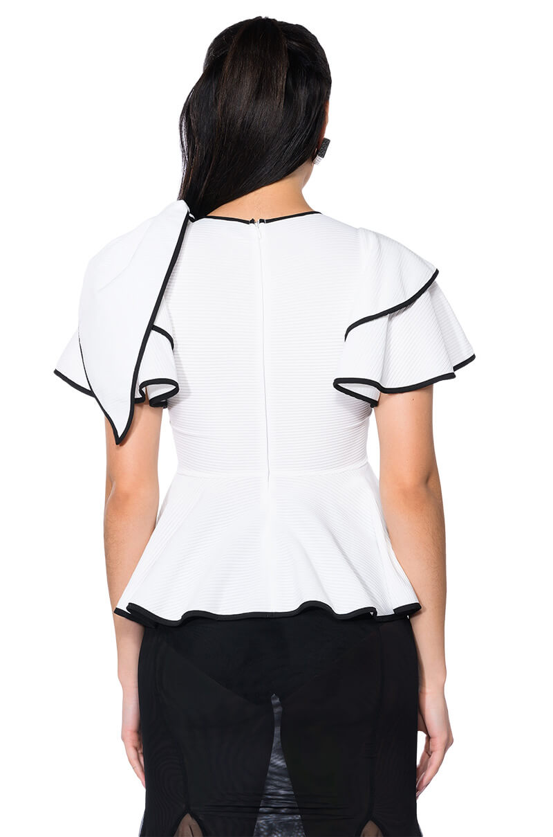 HEAVEN SENT SHORT SLEEVE PEPLUM BLOUSE