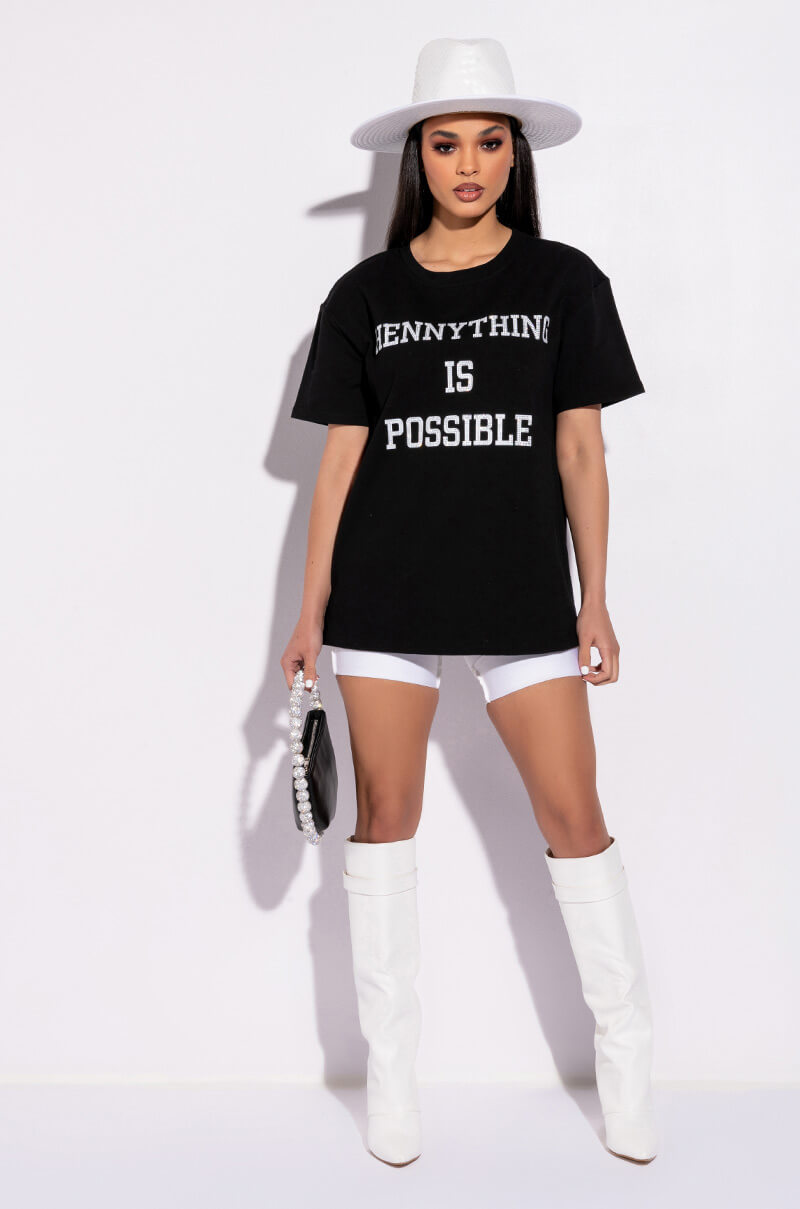 HENNYTHING IS POSSIBLE OVERSIZED GRAPHIC TSHIRT