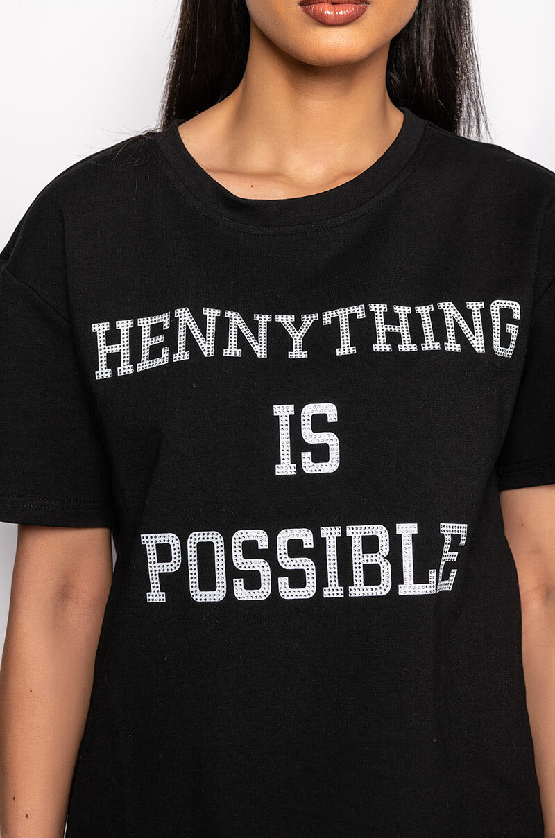 HENNYTHING IS POSSIBLE OVERSIZED GRAPHIC TSHIRT