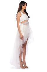 HERE FOR THE DRAMA TULLE HIGH LOW TANK TOP