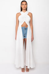 HEROINE HIGH LOW SLEEVELESS POPLIN BLOUSE