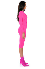HOLD ON BODYCON LONG SLEEVE MIDI DRESS