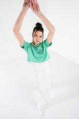 HOLD THE DRAMA CHAIN DETAIL CROPPED TSHIRT