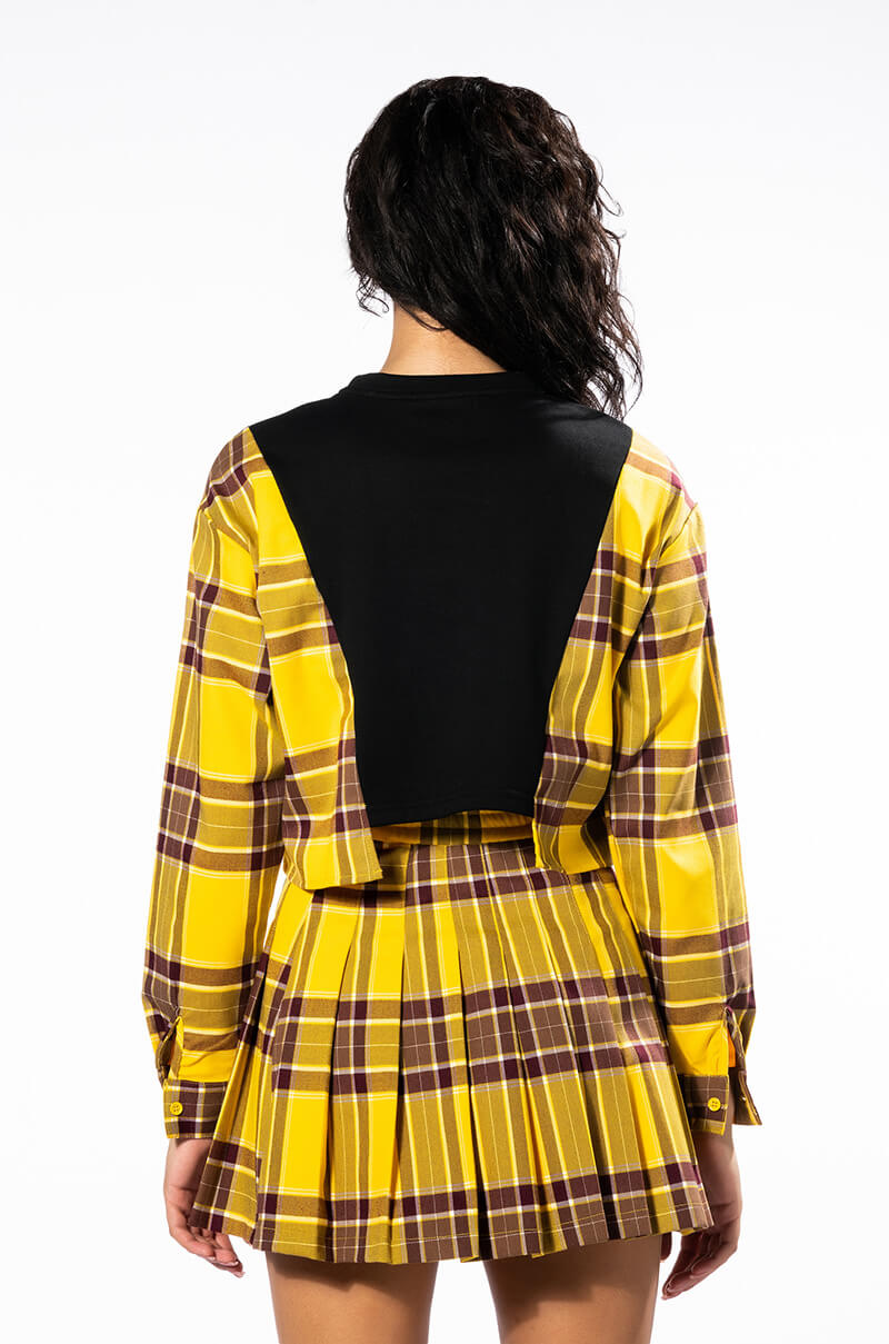 COLLEGIATE HOMECOMING BABE LAYERED CROPPED CREWNECK SWEATSHIRT