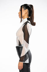 HOMETOWN MESH LONG SLEEVE TOP