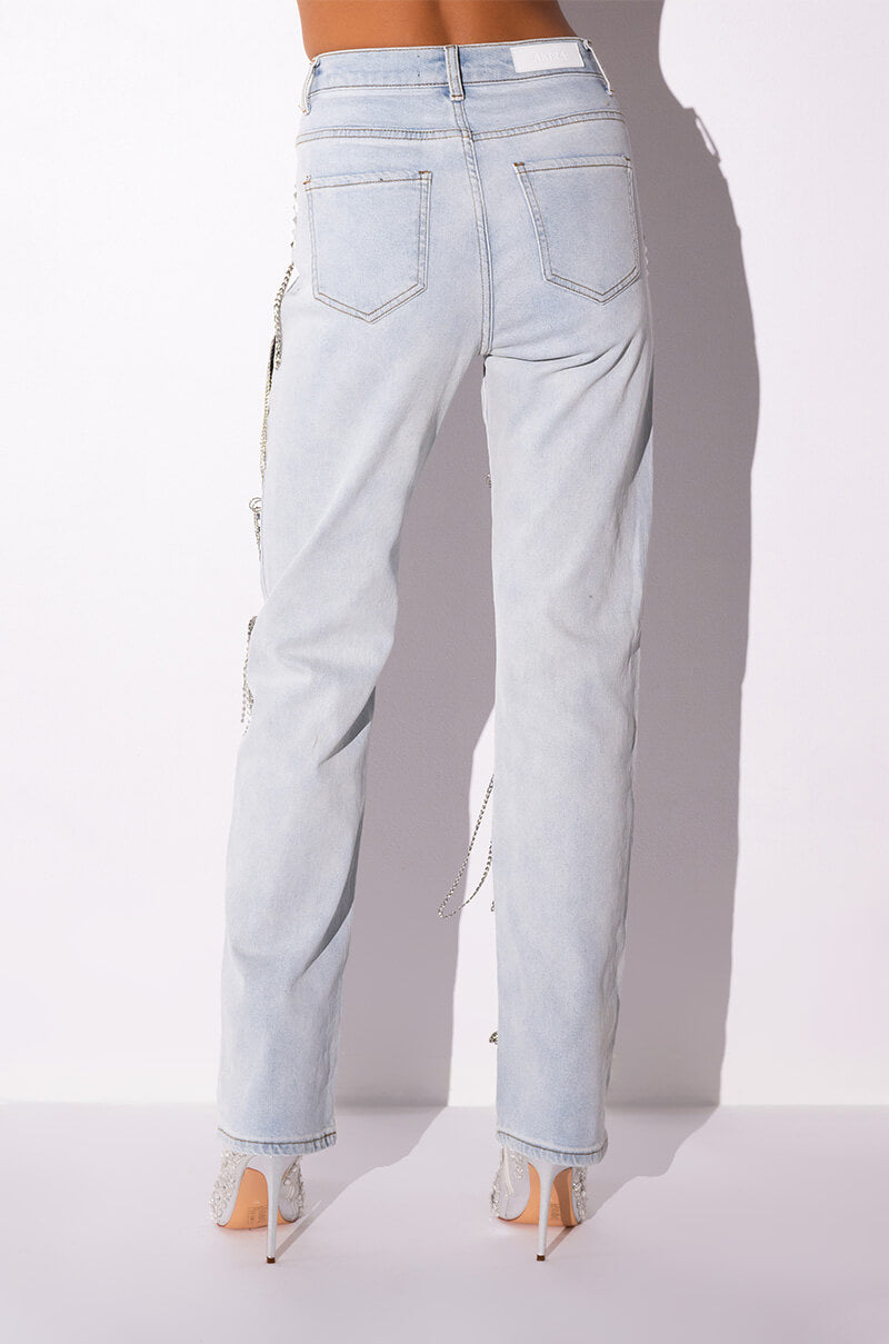 HOUDINI EMBELLISHED WIDE LEG JEAN