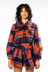 HOW DEEP IS YOUR LOVE FUZZY CROP SHACKET