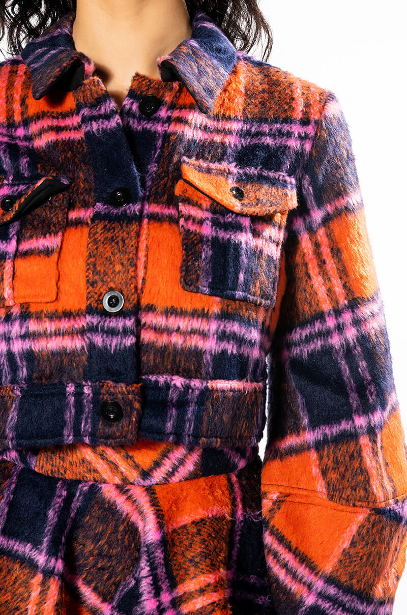 HOW DEEP IS YOUR LOVE FUZZY CROP SHACKET