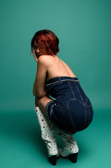 HOW'S THE VIEW STRAPLESS DENIM MINI DRESS