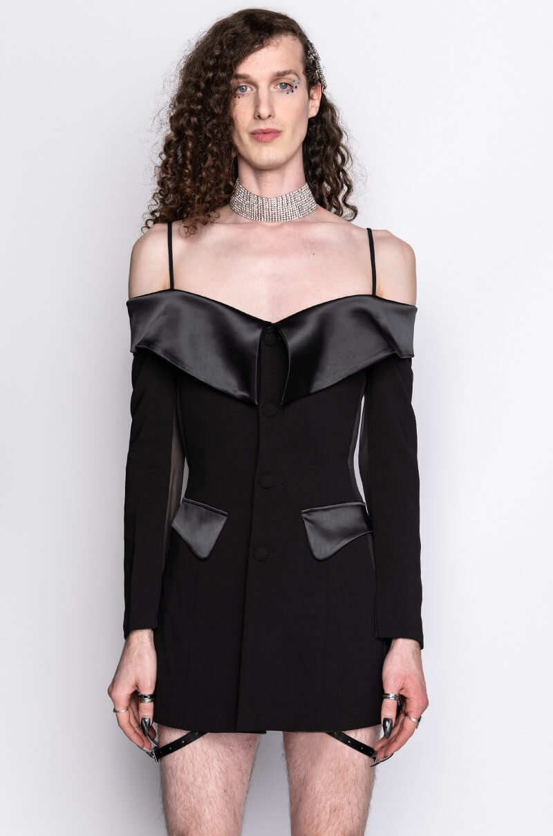 I AM ME FLO OFF THE SHOULDER FASHION BLAZER